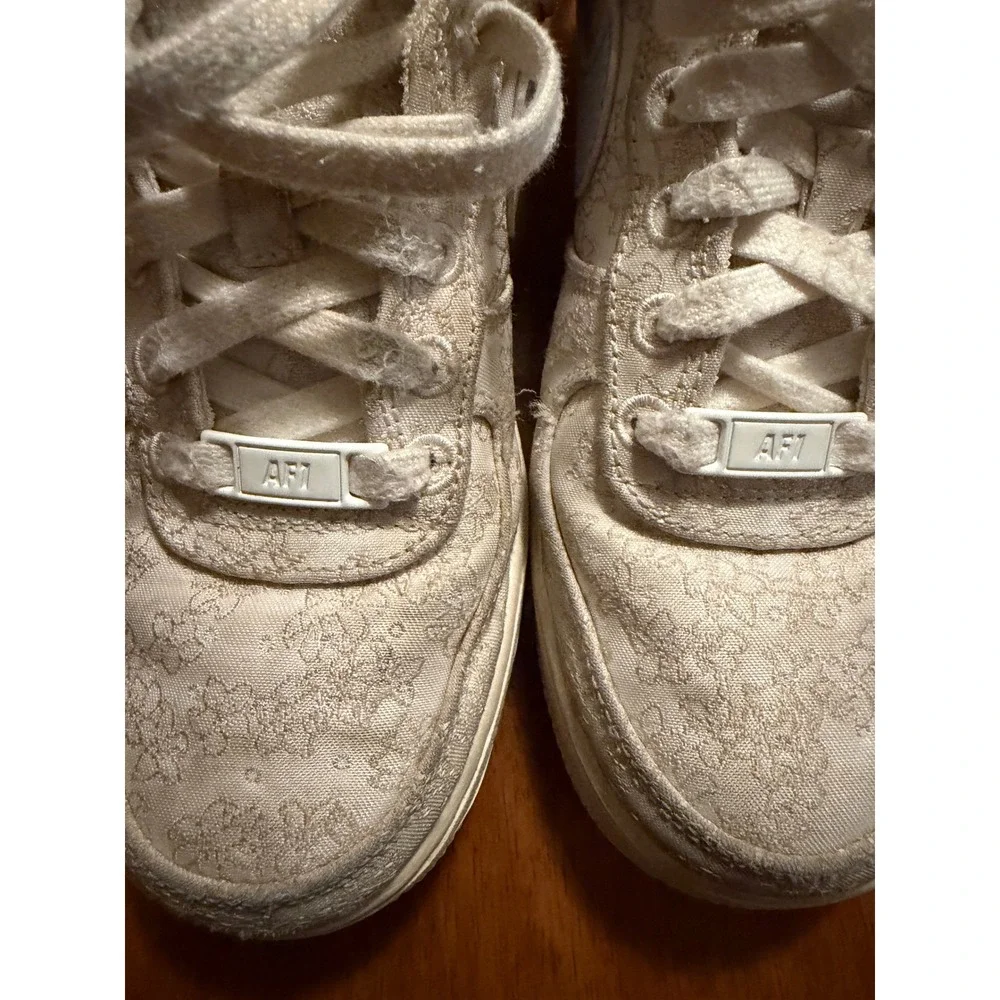 Nike Air Force 1 Low Floral Brocade‎ Cream Tan Shoes DR6402-900 Womens 5